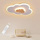 LED Deckenleuchte, Wolken Deckenlampe Holz dimmbar 3000K-6000K, 400mm 20W Wolkenlampe, Modern LED Deckenleuchten für Kinderzimmer Babyzimmer Schlafzimmer Wohnzimmer