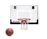 SKLZ Unisex Glow in The Dark Mini Basketball Hoop, White/Black, Standard (18' x 12')
