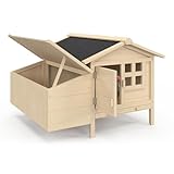 IDMarket - XXL Stelzenhaus mit Holzlege, Kapazität bis zu 5 Hühner