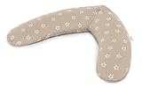 Theraline Dodo Schwangerschafts- & Stillkissen | gefüllt mit Perlen | inkl. Außenbezug Sterne Cappuccino| 170 cm