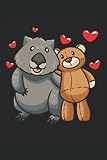Wombat mit Kuscheltier: Notizbuch LINIERT | Eine lustige Kladde mit Wombat und Plüschtier Motiv