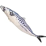 AQCQDQ Fisch Kuscheltier Weiches Fischkissen 3D Simulation tropisches Fischkissen Niedlich Stofftier Plüschtier Dekokissen Kuscheltier Spielzeug Kinder (40cm,Makrele)