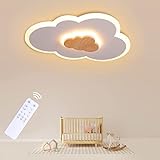 FANLG LED Deckenlampe Wolken, Deckenleuchte dimmbar mit Fernbedienung 3000-6000K, 26W 50CM kreative Wolkenlampe Holz Deckenlampe für Kinderzimmer | Schlafzimmer | Wohnzimmer
