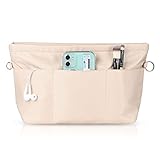 Etercycle Handtaschen Organizer, Taschenorganizer Nylon mit Schlüsselbund, Innentaschen Wasserdicht für Handtaschen Organizer (Beige, Mittel)