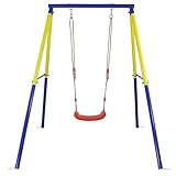 CCLIFE Schaukelgestell Outdoor bis 180 kg Schaukel mit Gestell Höhenverstellbare Kinder Schaukelgerüst Schaukelsitz Schaukelbrett für Garten Ab 3 Jahren ZERRO