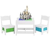 Baby Vivo Kindersitzgruppe Kindertischgruppe Kindermöbel Kinderzimmer Set mit multifunktionalem Tisch und 2 Stühlen aus Holz - Moritz