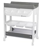 Bebeconfort Rosie 2-in-1 Badeeinsatz und Wickeltisch, Mehrere Aufbewahrungsfächer,Leicht zu bewegen, Mineral Gray