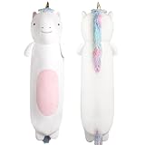 Dalmao 55cm Langer Einhorn Plüsch Kissen, Einhorn Stofftiere Kuscheltier, Niedliche Plüschtier Schlafkissen Geschenke für Kinder Geburtstage, Ostern