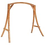 vidaXL Bugholz Schaukelgestell Holzgestell Gestell Rahmen für Hollywoodschaukel Gartenschaukel Schaukelbank Schaukel Teak-Finish Massivholz