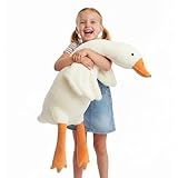 AURWEL XXL Gans Kuscheltier 130cm, Weiches Gans Spielzeug & Plüschtier, Großes Stofftier für Kinderzimmer-Deko, Einfach zu Reinigen Familie, Freunde und Tierliebhaber