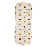 babycab Sitzauflage für Sportwagen/Buggys dots - mit verschiedenen Gurtschlitzen - hautfreundlich & strapazierfähig - Seite 1 aus Baumwolle, Seite 2 aus Frottee - 71(L) x 30(B) x 2(H) cm