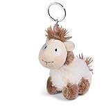 NICI 45401 Kuscheltier Lama-Baby Floffi 10cm Schlüsselanhänger, flauschies Plüschtier mit Schlüsselring, beige/pink