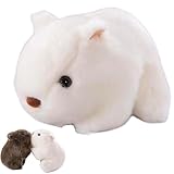 AQCQDQ Wombat Plüschtier Simulation eines süßen Wombat Plüschtier,realistische Plüschspie Spielzeug Braun Wombat für Freunde und Kinder (20 cm,White)