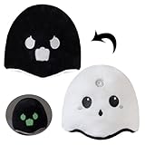 Zkaoai Halloween Plüschtier Geister, 10cm Flip Plüschtier Kuscheltier Geist Doppelseitige Leuchtet Halloween Deko Süß Plüsch Reversible Plüsch, Plush Toy Kinder Bett Sofa Deko (A)