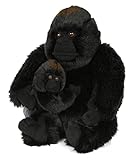 Uni-Toys - Gorilla mit Baby, sitzend - 29 cm (Höhe) - Plüsch-AFFE - Plüschtier, Kuscheltier