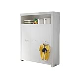 trendteam smart living - Olivia - Kleiderschrank - Weiß - Schrank fürs Baby- oder Kinderzimmer mit offenem Fach - (BxHxT) 130 x 186 x 54 cm - 2 Kleiderstangen und 4 Einlegeböden