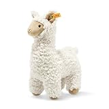 Steiff 069543 - Original Plüschtier Lama Soft Cuddly Friends Leandro, Kuscheltier ca. 29 cm, Markenplüsch Knopf im Ohr“, Schmusefreund für Babys von Geburt an, Creme