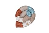 ULLENBOOM ® Baby Kuschelschlange 200x13 cm Regenbogen (Made in EU) - Kuschelschnecke in vielen Farben und Größen, Bezug: 100% ÖkoTex Baumwolle, Nackenrolle, Kopfschutz für Wickeltisch