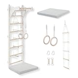 MAMOI® Gymnastik-Sprossenwand Kletterwand für Kinderzimmer | Sprossenwand aus Holz für Zuhause | Strickleiter für Kinder | Turnringe | Turnmatte | Wandmontierte Trainingsleiter | Holz-Spielplatz