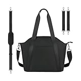 Wasserdichte Wickeltasche aus PU-Leder - große Kinderwagentasche mit 6 Innentaschen, Babyflaschen-Organizer und Windel-Aufbewahrung, perfekt für Outdoor-Reisen, Schwarz