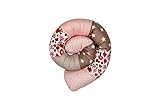 ULLENBOOM ® Baby Kuschelschlange 160x13 cm Sand Eichhörnchen (Made in EU) - Kuschelschnecke in vielen Farben und Größen, Bezug: 100% ÖkoTex Baumwolle, Nackenrolle, Kopfschutz für Wickeltisch