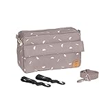 LÄSSIG Baby Kinderwagenorganizer Umhängetasche Kinderwagentasche inkl. Kinderwagenbefestigung/Casual Buggy Organizer Bag Blocks taupe