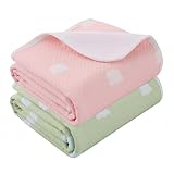 2 Stück Baby Wickelunterlage, 70 x 90 cm Wasserdicht Atmungsaktiv Waschbar Säugling Wickelunterlage, Wiederverwendbare Wickelauflagen Changing Mat für Babys und Kleinkinder (Grün und Rosa）