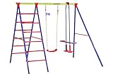 HUDORA Schaukel-Gestell HD 800, metall mit Kinder-Schaukel, Gondel-Doppelschaukel & Klettergerüst - 64012