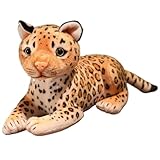 Leopard Kuscheltier, Weiches Plüschtier Kuscheliges Stofftier Lebensechte Geparden Plüsch Puppen Geschenke Für Kinderparty Dekorationen(Lying,30cm/11.8in)