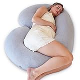 PharMeDoc Schwangerschaftskissen C-förmiges Seitenschläferkissen - Stillkissen XXL, Pregnancy Pillow und Ganzkörperkissen - Unterstützung für Rücken, Hüften, Beine, Bauch (Maschinen waschbarer)