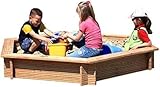Gartenpirat Sandkasten 6-eckig aus Holz Lärche unbehandelt Ø 230 cm TÜV geprüft