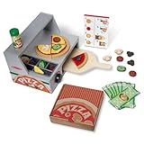 Melissa & Doug Pizza Spielzeugladen | Kinder Holz Lebensmittelsets Küchenspielzeug für Mädchen & Jungen 3+ J. | Holz Lebensmittel Spielzeug & Spielküchenzubehör | Holzspielzeug-Nahrungsmittelset