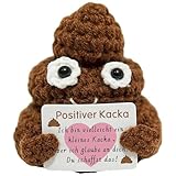 RunFar shop Positive Kacka Pocket Huge mit Positiver Energiekarte Glücksbringer Mutmacher gestrickte Poo Puppe handgemachte für Geburtstagsgeschenke, Gute Besserung Geschenke Ermutigung
