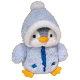 Xiyocadt Pinguine in Kleidung Stofftier Plüschtier Kissen, 25cm Süß Zum Kuscheln & Spielen Kuscheltier Plüschpuppen, Freunde Ermutigung Dekoration Spielzeug Geschenke für Mädchen Jungen (Blau)