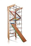 Turnwand Kinder Gym Klettergerüst ˝Kinder-3-220-Farbe˝ Holz Sportgerät Kletterwand Sprossenwand mit Stange Fitness