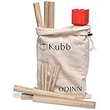 Toyfel Kubb Wikinger Spiel Holz XXL Original Schwedenschach FSC® massives & schweres Buchenholz - Outdoor Spiele Wikinger Wurfspiel Bodenspiele Gartenspiele Spiele für draußen Holzspiel