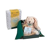 GRÜNSPECHT Kuschel-Box für Babys mit Wärme-Kuscheltier, Holzgreifling, Bio-Abdruckset & Geschichte zum Vorlesen, Geschenk Geburt, Babyparty (GB-006)