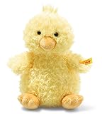 Steiff 073687 - Original Plüschtier Pipsy Küken, Soft Cuddly Friends Kuscheltier ca. 22 cm, Markenplüsch mit Knopf im Ohr, Schmusefreund für Babys von Geburt an, gelb