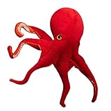 Champracer Kuscheltier, Wende Oktopus, Plüsch Stofftier, Weich und Bequem Oktopus Kissen, Geschenke für Kinder Jungen und Mädchen Krake Spielzeug (40 cm,Rot)