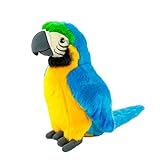 Teddys Rothenburg Kuscheltier Papagei stehend blau/gelb/grün 26 cm Plüschpapagei Plüschvogel by Uni-Toys Stofftier