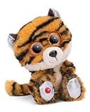 NICI GLUBSCHIS Tiger Kuscheltier Stribby 15cm schlenkernd - Flauschiges Stofftier mit großen, niedlichen Glitzeraugen, Plüschtier für Schmusetierliebhaber - 49738