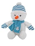 Sweety-Toys Schneemann blau Weihnachtsmann 42 cm, supersüss mit Bommelmütze und Schal,Plüschbär Teddy Teddybär