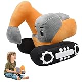 Hojalis Kinder Plüsch Bagger, 26 * 23cm Plüsch Bagger Spielzeug, Bagger Kissen Plüschtier, ASüßes Bagger Kuscheltier,Cartoon-Plüschtier Für Mädchen Und Jungen, PlüschBaufahrzeug