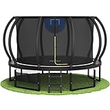 Devoko Outdoor Trampolin mit Basketballkorb & Sicherheitsnetz - 150 kg Maximalgewicht - Ø 228/305/366/427 cm - Robuster Garten-Trampolinspaß für Kinder und Erwachsene