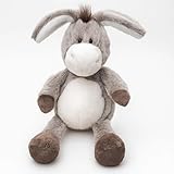 JazRvr Esel Kuscheltier, Weiches Stofftier Für Kinder, Niedlicher Grauer Esel Plüschtier Zum Kuscheln Und Spielen, 30 cm