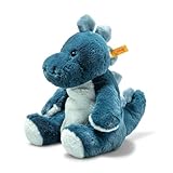 Steiff Kuscheltier Light at Night Spott Stegosaurus, Süßes Stofftier mit Kunststoffaugen, Kinder, Jungen & Mädchen, Soft Cuddly Friends, Plüschtier 28 cm, Mittelblau, 067266