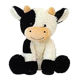 SGZIOO Kuh Kuscheltier, 22cm Kuscheltier Kuh, Schwarz Weißes Kuh Plüschtier, Stofftier Kuh Zum Spielen Sammeln & Kuscheln für Jungen Mädchen Kinder Niedliches Geburtstag Geschenk