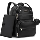 ROSEGIN Premium Wickeltasche aus veganem Leder mit wasserdichter Wickelunterlage, verstärkten Reißverschlüssen und geruchsfrei, 20 Taschen, Pro-Organizer, passend für 15,6 Zoll Laptop