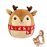 20cm Weihnachten Plüschtier Rentier, 8’’ Kleines Kuscheltier Weihnachten Flauschiger Stofftier Stoffpuppe Spielzeug für Kinder,Weiche Elch Plüschtiere für Weihnachts Geburtstag Heim (Hirsch)