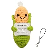 hurifeng Häkelpuppe Gemüse Kuscheltier – Handgemachte Positive Emotionsfigur aus Wolle, Lustiges Anti-Stress Deko Spielzeug (Mais)